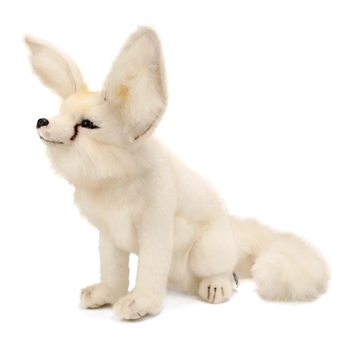 Lifelike Sitting Arctic Fox Stuffed Animal by Hansa