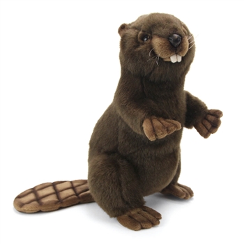 Lifelike Standing Beaver Stuffed Animal by Hansa