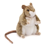 Handcrafted 6 Inch Standing Lifelike Stuffed Brown Mouse by Hansa