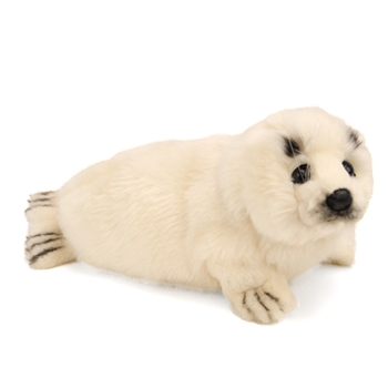 Handcrafted 12 Inch Lifelike Harp Seal Pup Stuffed Animal by Hansa