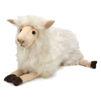 Handcrafted 15 Inch Lying Lifelike Mama Sheep Stuffed Animal by Hansa