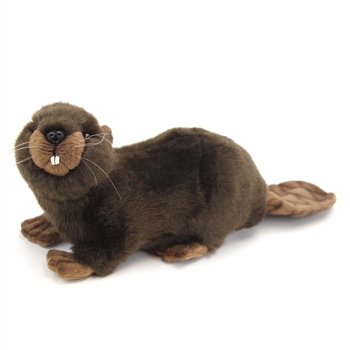 Handcrafted 10 Inch Lifelike Mama Beaver Stuffed Animal by Hansa