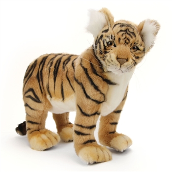 Handcrafted 12 Inch Standing Lifelike Stuffed Tiger Cub by Hansa