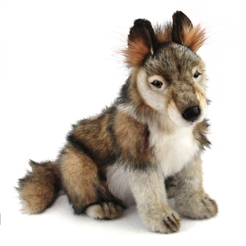 Handcrafted 15 Inch Lifelike Wolf Cub Stuffed Animal by Hansa