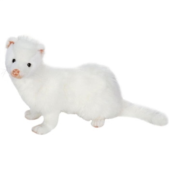 Lifelike White Ferret Stuffed Animal by Hansa
