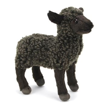 Handcrafted 7 Inch Lifelike Little Black Lamb Stuffed Animal by Hansa