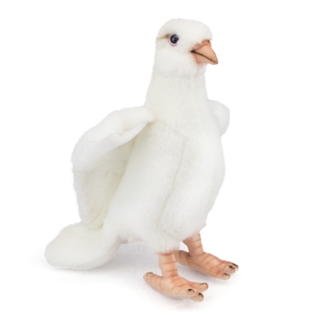 Handcrafted 8 Inch Lifelike White Dove Stuffed Animal by Hansa