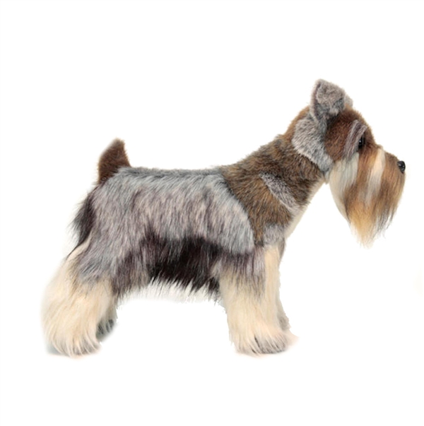 Lifelike Gray Miniature Schnauzer Stuffed Animal Hansa Stuffed