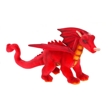 Lifelike Small Red Dragon Stuffed Animal by Hansa