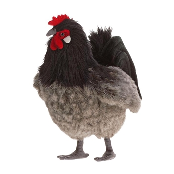 Lifelike Black and Gray Hen Stuffed Animal by Hansa