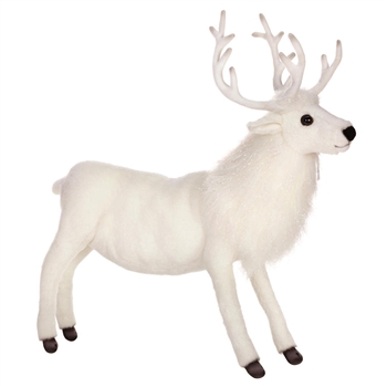 Lifelike White Reindeer Stuffed Animal by Hansa