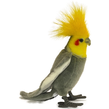 Handcrafted 9 Inch Lifelike Gray Cockatiel Stuffed Animal by Hansa