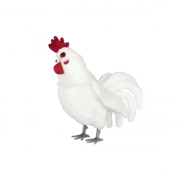 Lifelike White Rooster Stuffed Animal by Hansa