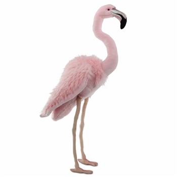 Handcrafted 32 Inch Lifelike Pink Flamingo Stuffed Animal by Hansa