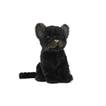 Handcrafted 6 Inch Sitting Lifelike Black Jaguar Stuffed Animal by Hansa