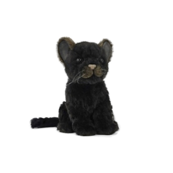 Handcrafted 6 Inch Sitting Lifelike Black Jaguar Stuffed Animal by Hansa