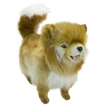 Handcrafted 25 Inch Lifelike Standing Pomeranian Stuffed Animal by Hansa