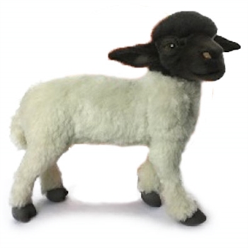 Handcrafted 14 Inch Lifelike Blackface Sheep Stuffed Animal by Hansa