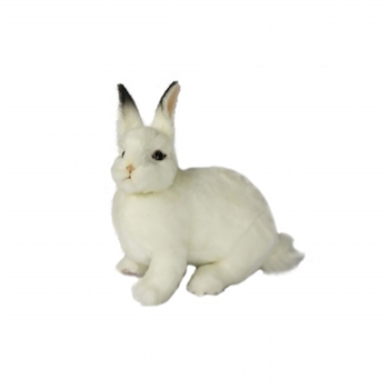 Handcrafted 13 Inch Lifelike White Rabbit Stuffed Animal by Hansa