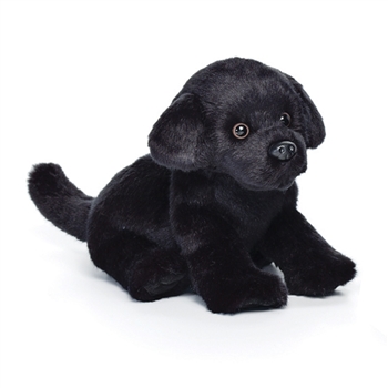 Lifelike Stuffed Black Lab Puppy by Demdaco