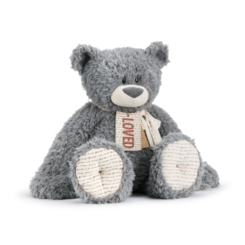 Jumbo LOVED Plush Gray Teddy Bear by Demdaco