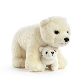 Animalcraft Stuffed Polar Bear Mom and Baby by Demdaco