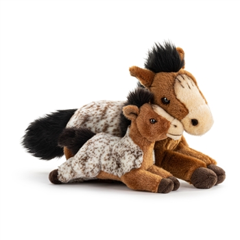 Animalcraft Stuffed Appaloosa Horse Mom and Baby by Demdaco