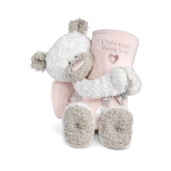 Guardian Angel Baby Safe Plush Pink Teddy Bear and Blanket by Demdaco