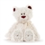 LOVED Plush Cream and Red Teddy Bear by Demdaco
