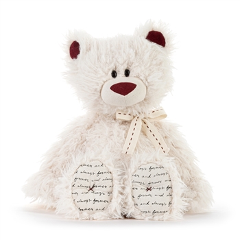 LOVED Plush Cream and Red Teddy Bear by Demdaco