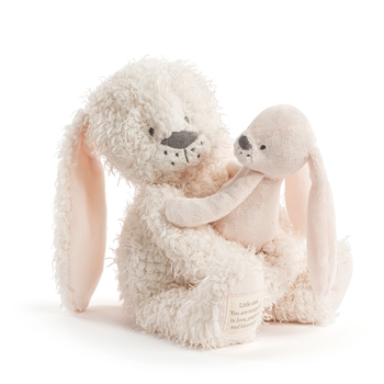 Wrapped in Prayer Baby Safe Plush Bunny Rabbit with Baby by Demdaco