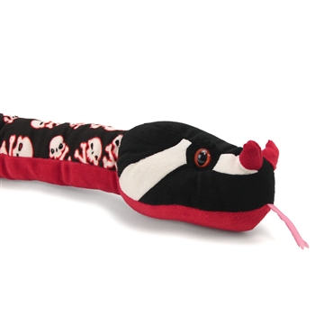 Stuffed Black and Red Snake with Skulls by Wild Republic