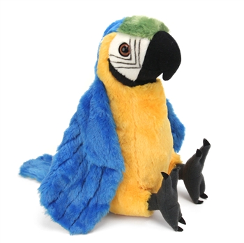 Stuffed Blue and Yellow Macaw 12 Inch Cuddlekin by Wild Republic