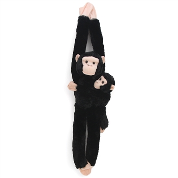 Hanging Stuffed Chimpanzee with Baby by Wild Republic