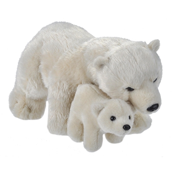 Mom and Baby Polar Bear Stuffed Animals by Wild Republic