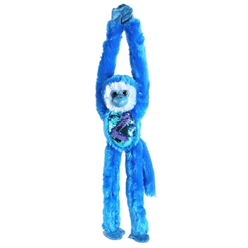 Blue Sequin Hanging Monkey Stuffed Animal by Wild Republic