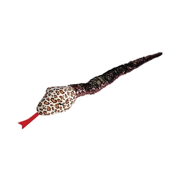 Leopard Print Plush 54 Inch Copper Sequin Snake by Wild Republic