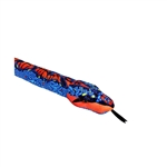 Orange Print 54 Inch Plush Blue Snake by Wild Republic