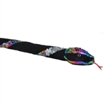 Black Plush 54 Inch Rainbow Twist Sequin Snake by Wild Republic