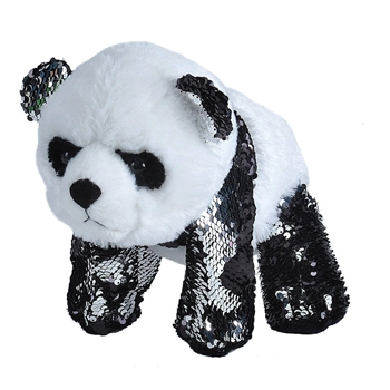 Silver Sequin Panda Bear Stuffed Animal by Wild Republic