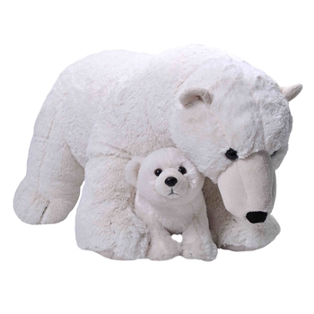 Jumbo Mom & Baby Polar Bear Stuffed Animals by Wild Republic