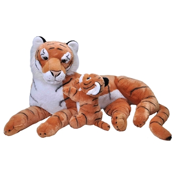 Jumbo Mom & Baby Tiger Stuffed Animals by Wild Republic