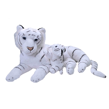 Jumbo Mom & Baby White Tiger Stuffed Animals by Wild Republic