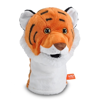 Wild Calls Stuffed Tiger Puppet with Real Sound by Wild Republic