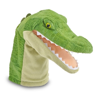 Wild Calls Stuffed Alligator Puppet with Real Sound by Wild Republic