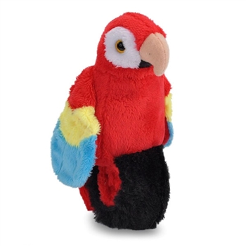 Stuffed Scarlet Macaw Perching Parrot with Mimicking Sound by Wild Republic