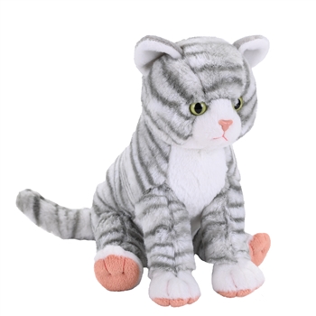 Cuddlekins Grey Tabby Cat Stuffed Animal by Wild Republic