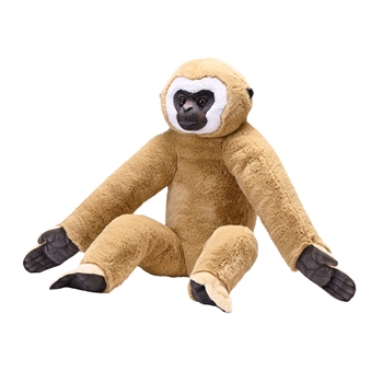 Realistic 15 Inch Plush White Handed Gibbon by Wild Republic