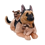 Cuddlekins Jumbo Plush German Shepherd Dog with Puppies by Wild Republic