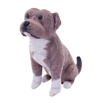 Rescue Dogs Plush Grey Pitbull with Bark Sound by Wild Republic